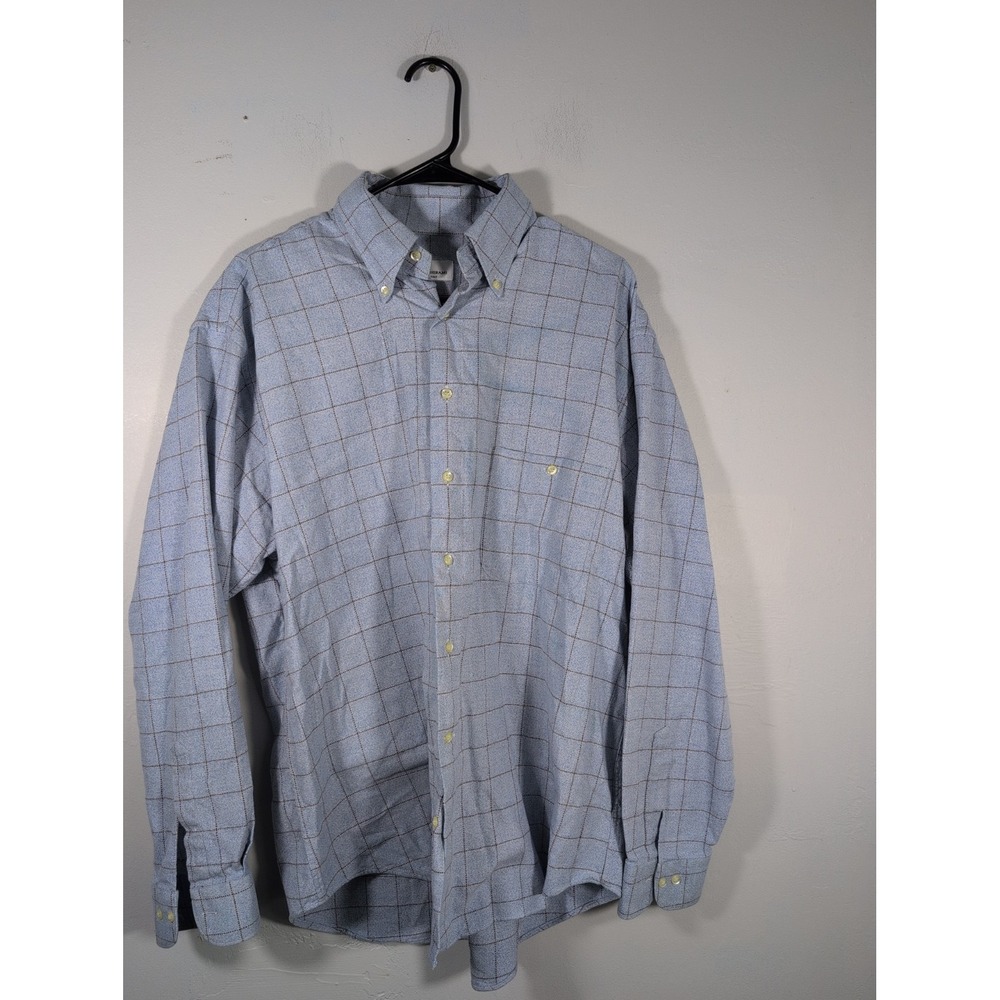 Fabio Inghirami Mens Lt Blue Cotton Button Down Shirt w/ Pocket Size Large